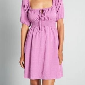 ModCloth Pressed Flower Babydoll Dress M